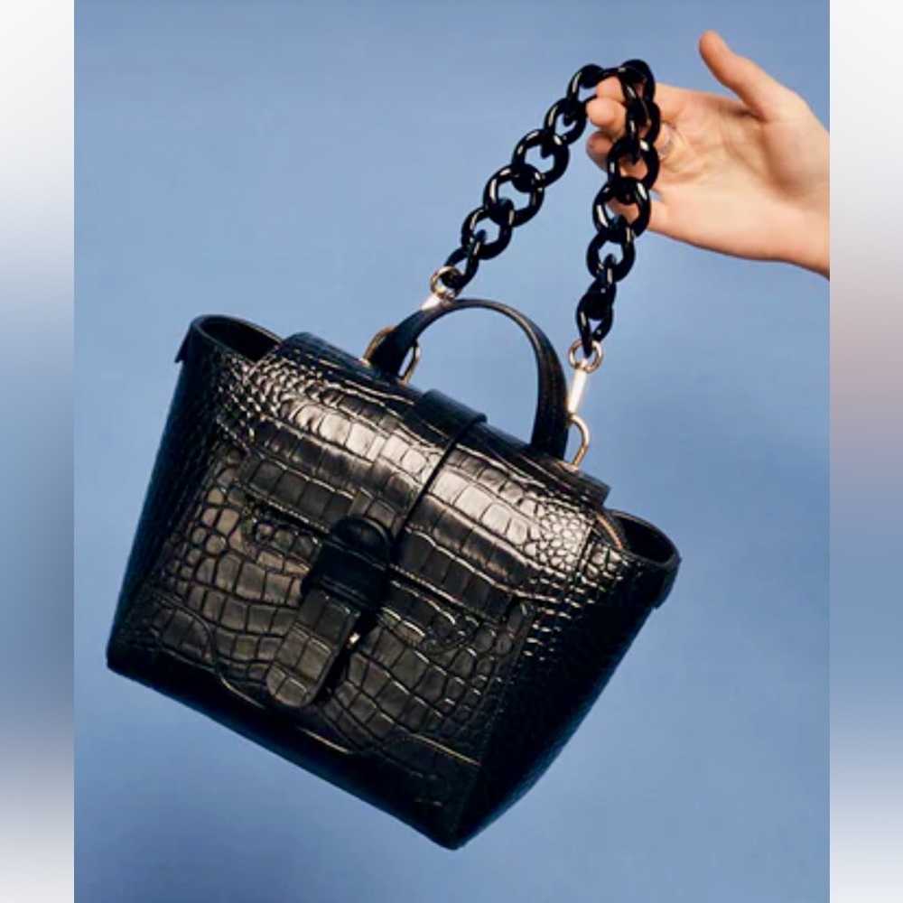 Senreve Tortoiseshell bag Strap with Gold Hardware - Picture 4 of 5